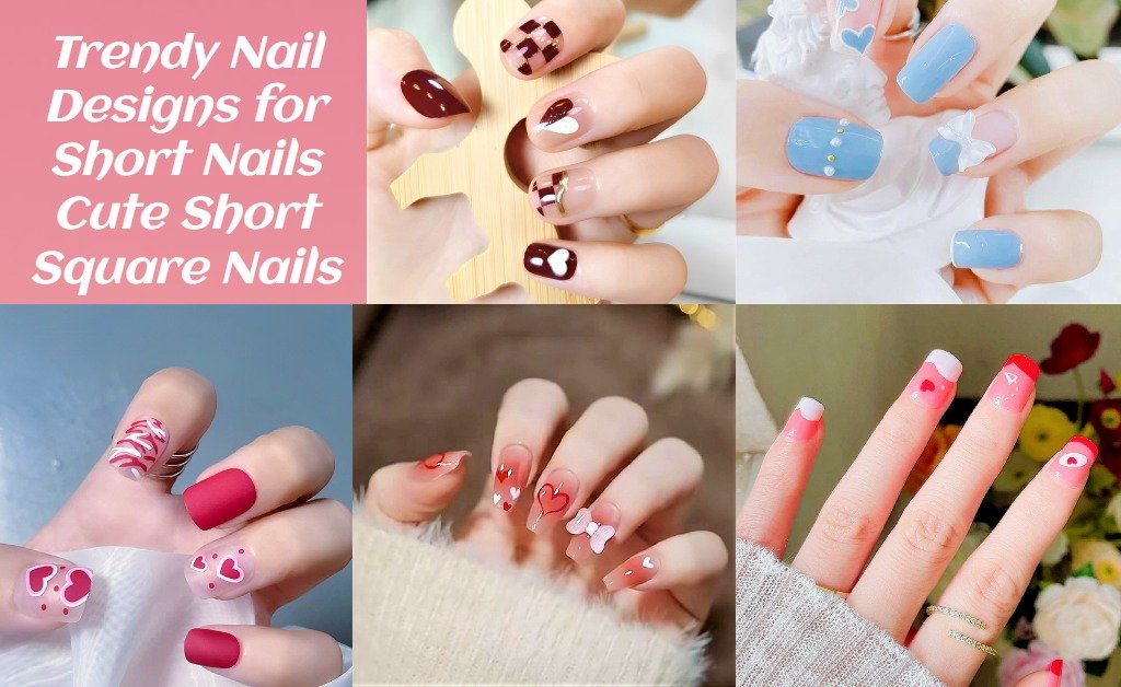 Trendy Nail Designs for Short Nails, Cute Short Square Nails