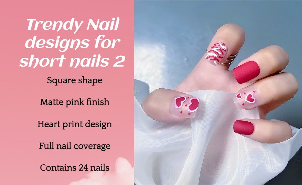 Trendy Nail designs for short nails 2