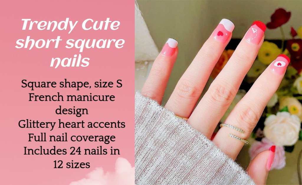 cute short square nails